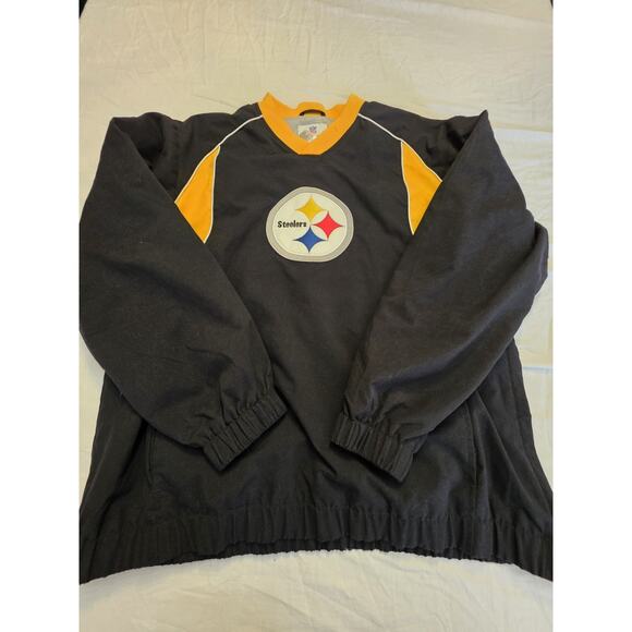 Pittsburgh Steelers NFL Team Apparel Men's Size Large V-neck Pullover Jacket - Picture 1 of 6